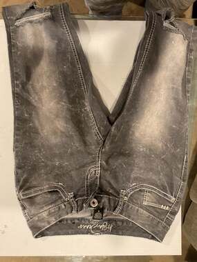 Ariya Jeans Women's Grey Acid Wash Distressed Thick Stitch Skinny Jeans Size 5